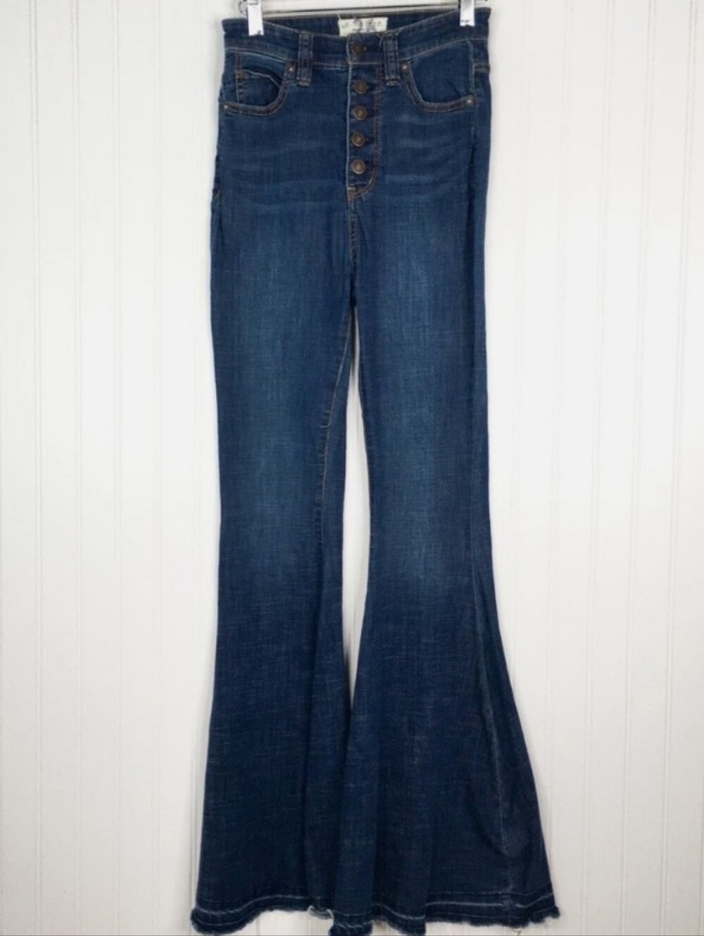 We The Free High-Rise Dark Blue Flared Bell Bottom Jeans